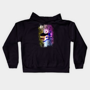 Guitarist with electric guitar Kids Hoodie